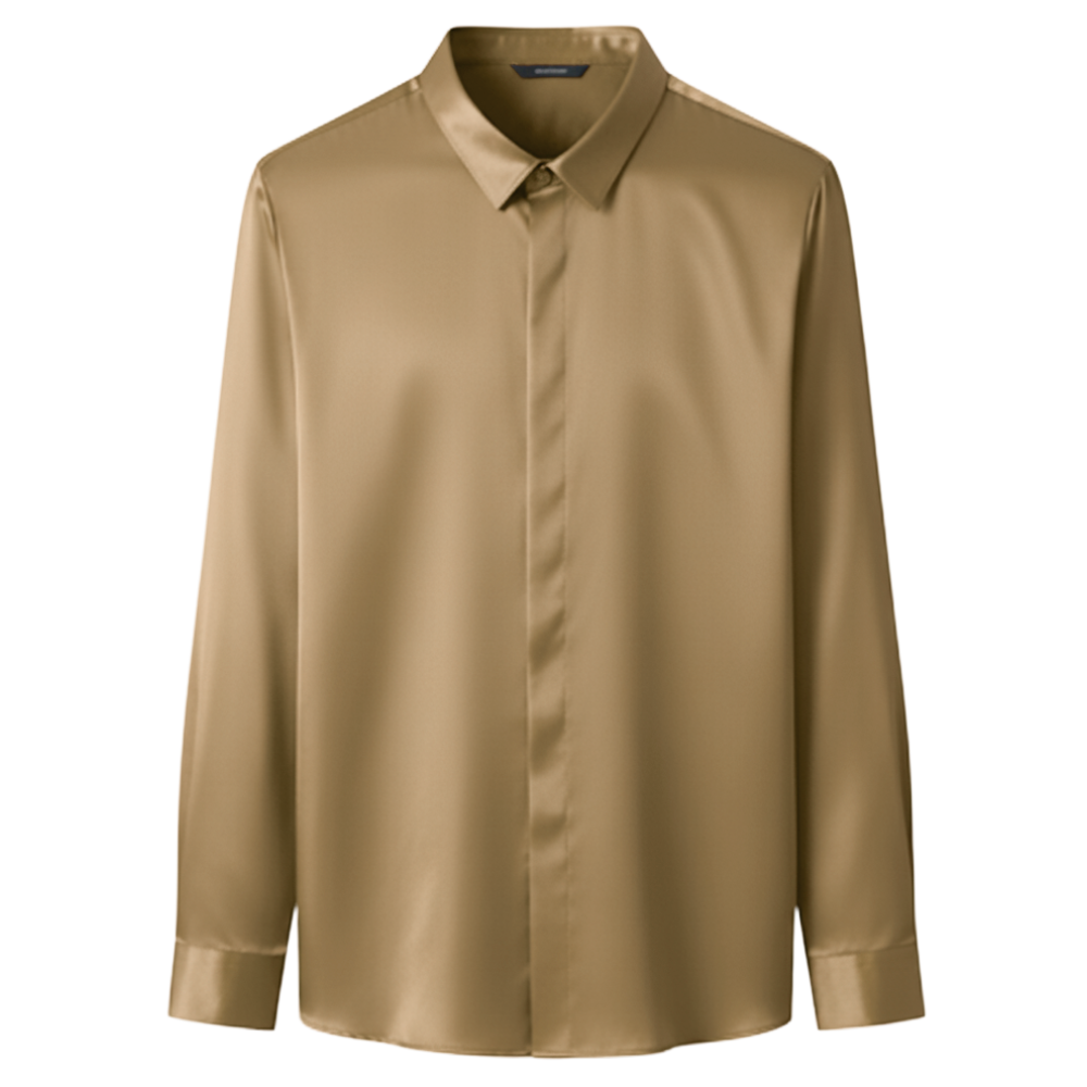 Chemise pour homme en soie mélangée infroissable