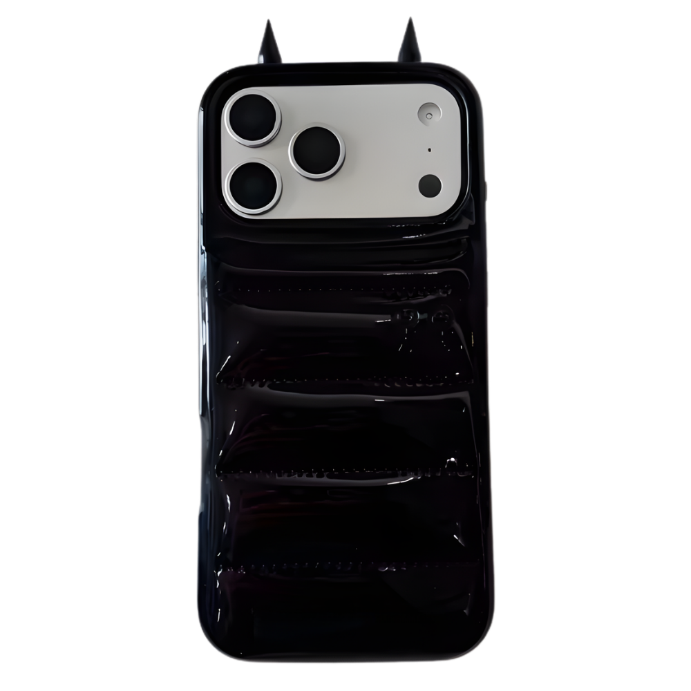 Coque téléphone matelassée à cornes Puffer Horn