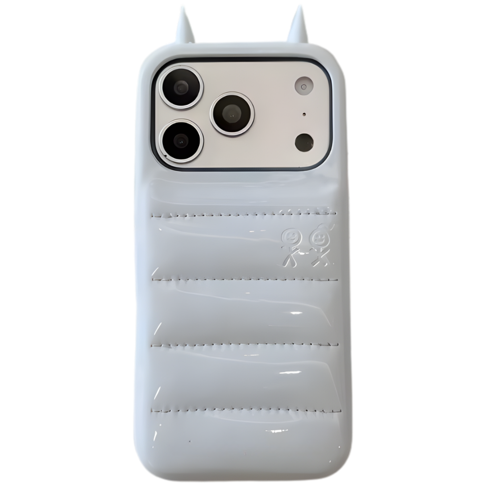 Coque téléphone matelassée à cornes Puffer Horn
