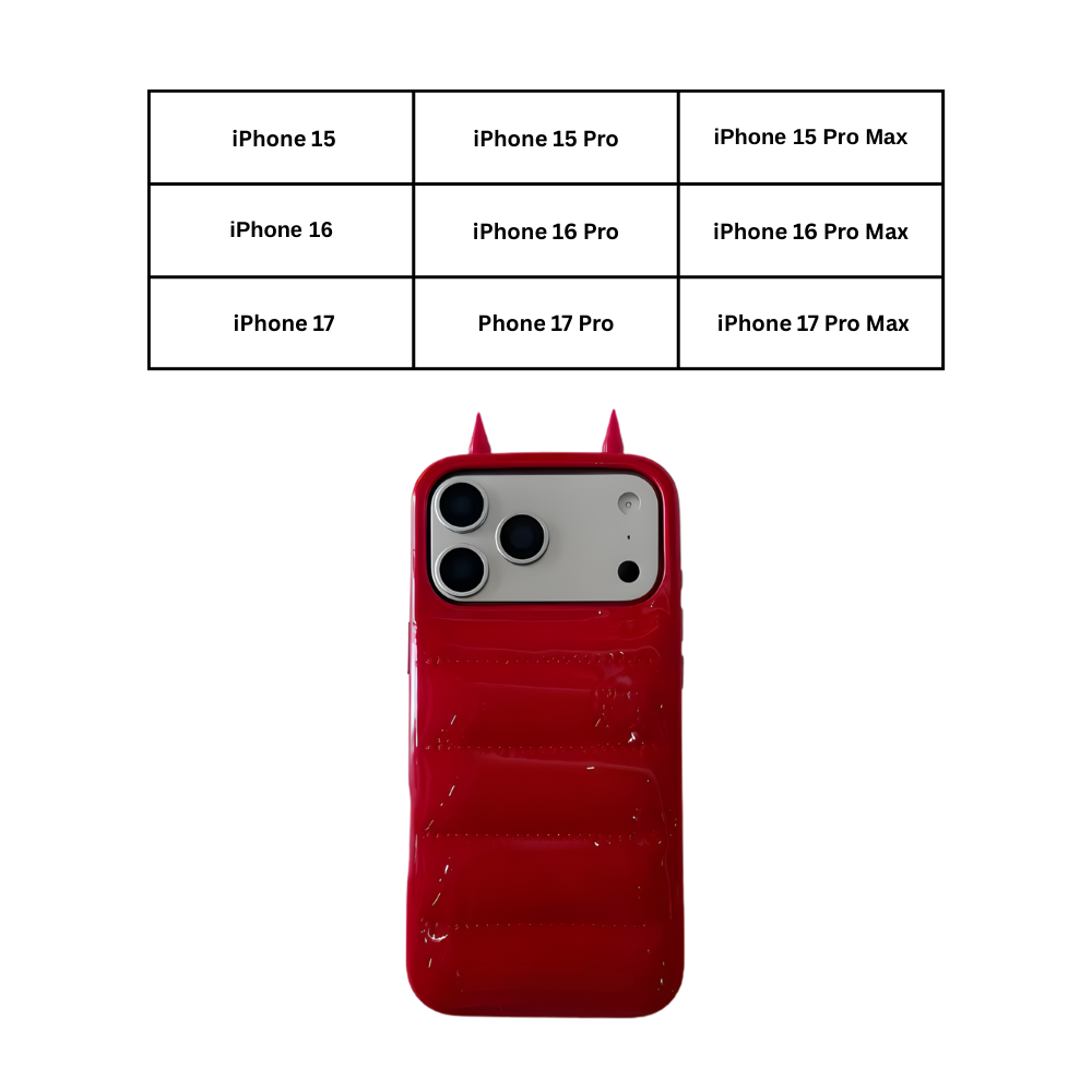 Coque téléphone matelassée à cornes Puffer Horn