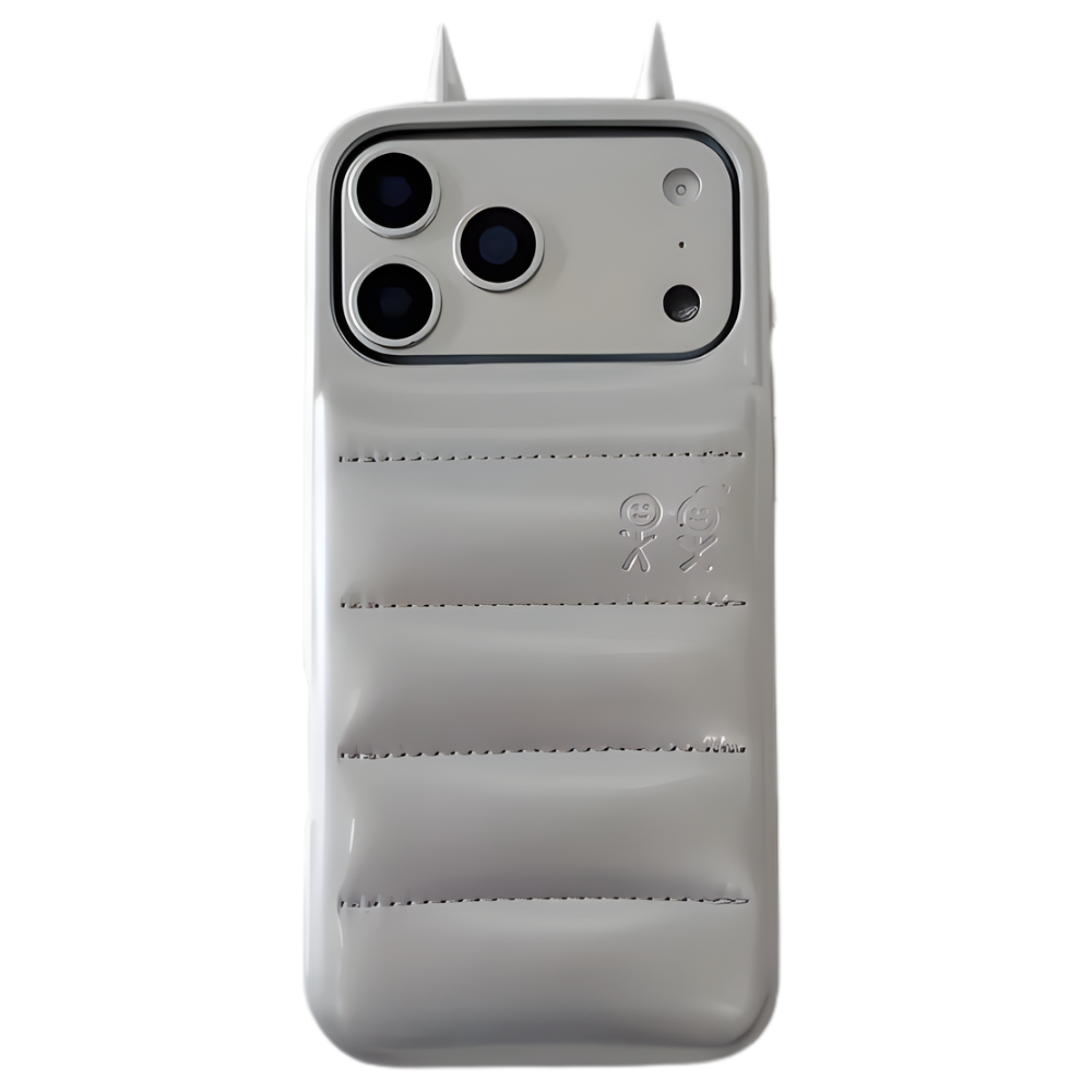 Coque téléphone matelassée à cornes Puffer Horn