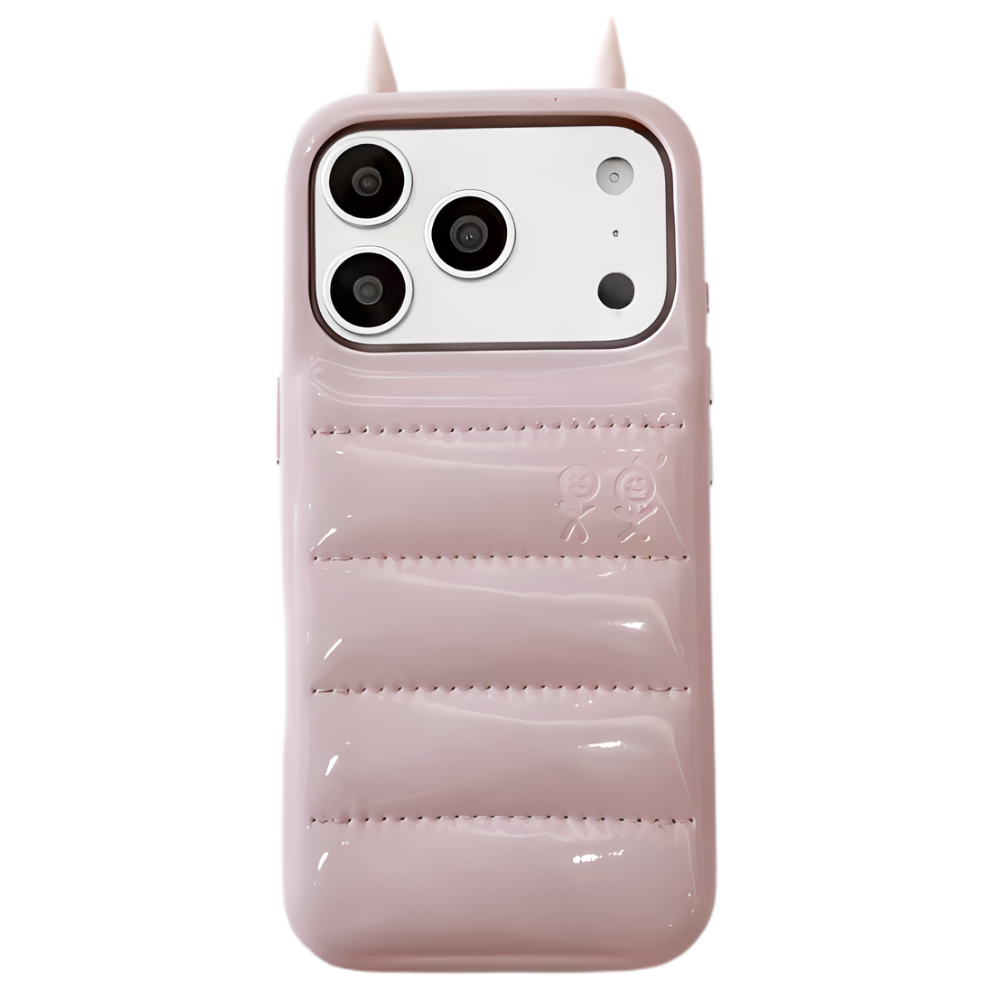 Coque téléphone matelassée à cornes Puffer Horn