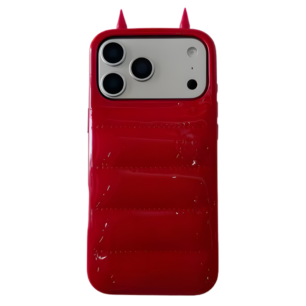Coque téléphone matelassée à cornes Puffer Horn