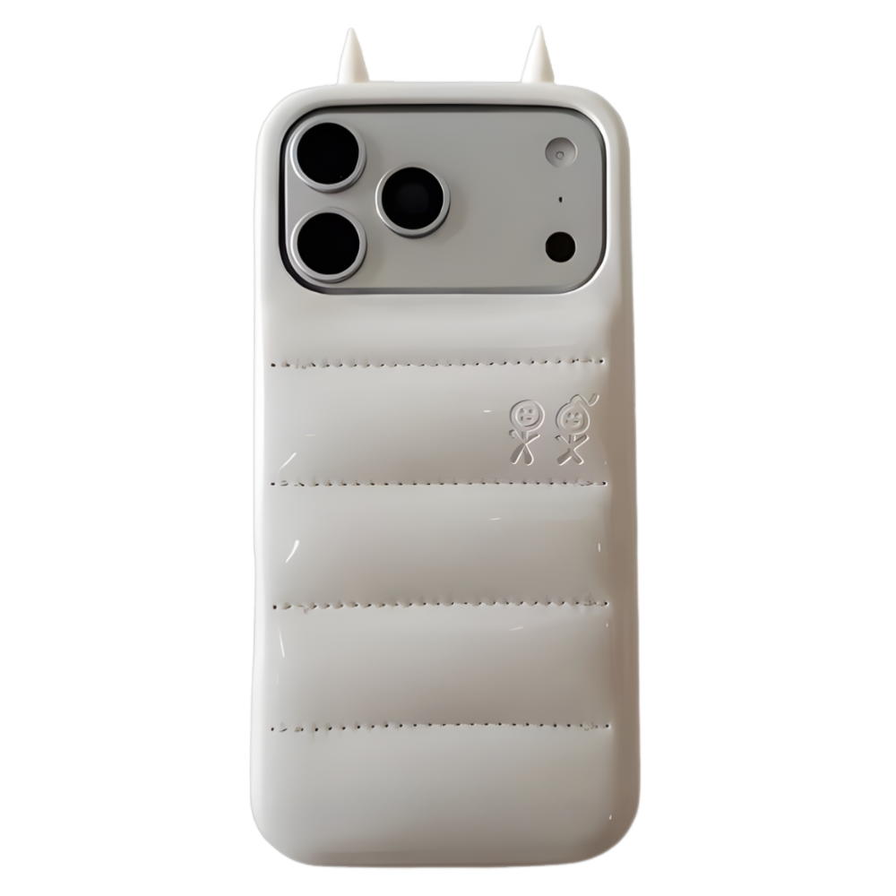 Coque téléphone matelassée à cornes Puffer Horn