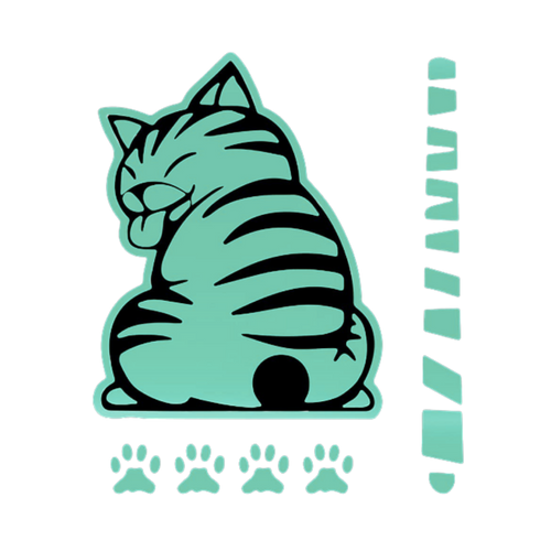 Autocollant pour essuie-glace chat espiègle