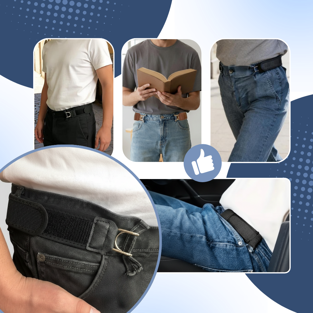 Ceinture élastique latérale à crochets métalliques pour homme