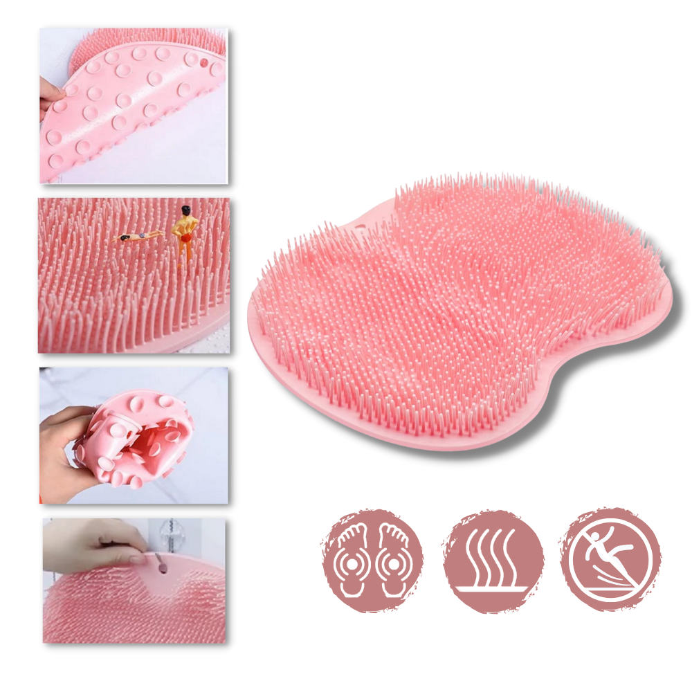 Brosse de douche relaxante pour le dos et les pieds