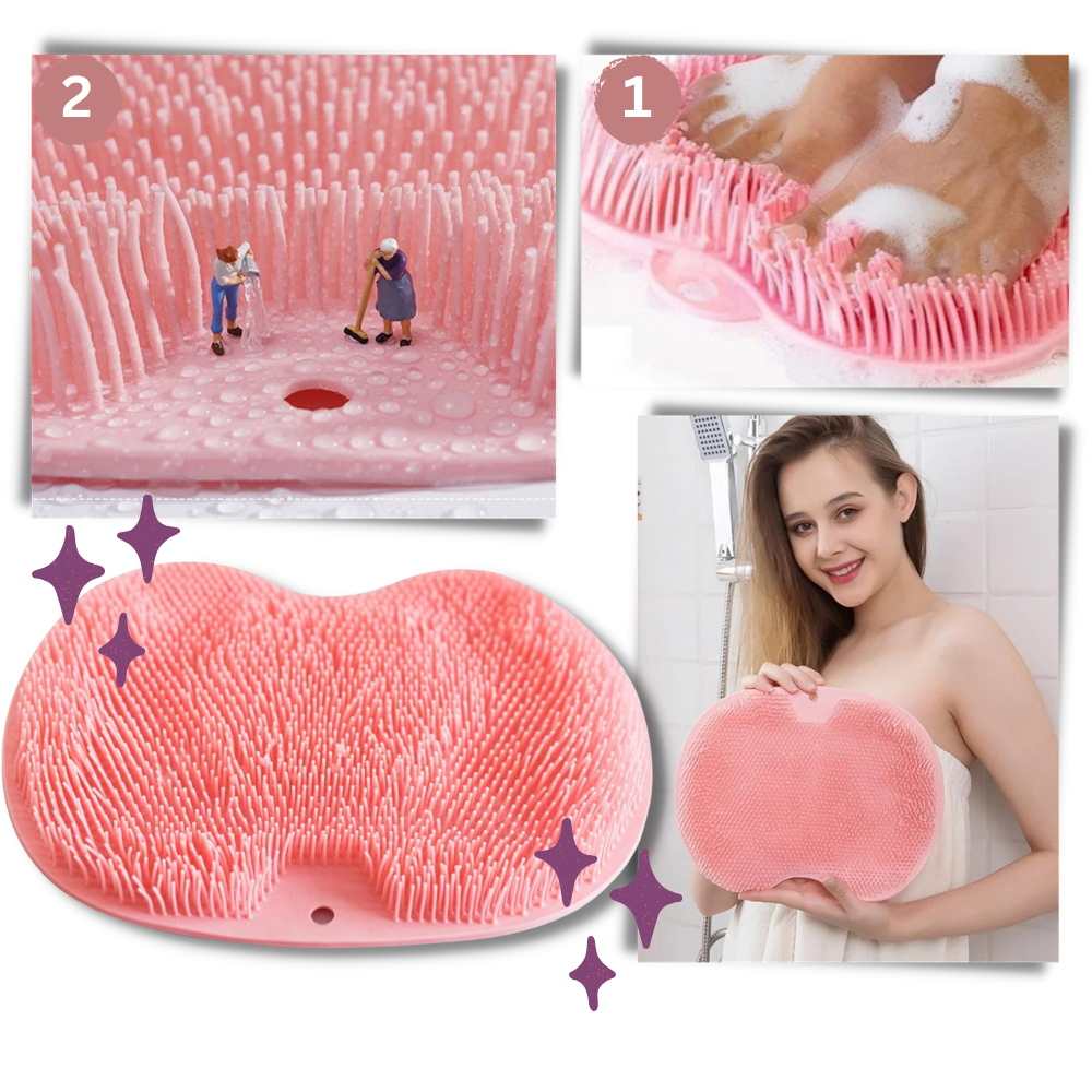 Brosse de douche relaxante pour le dos et les pieds