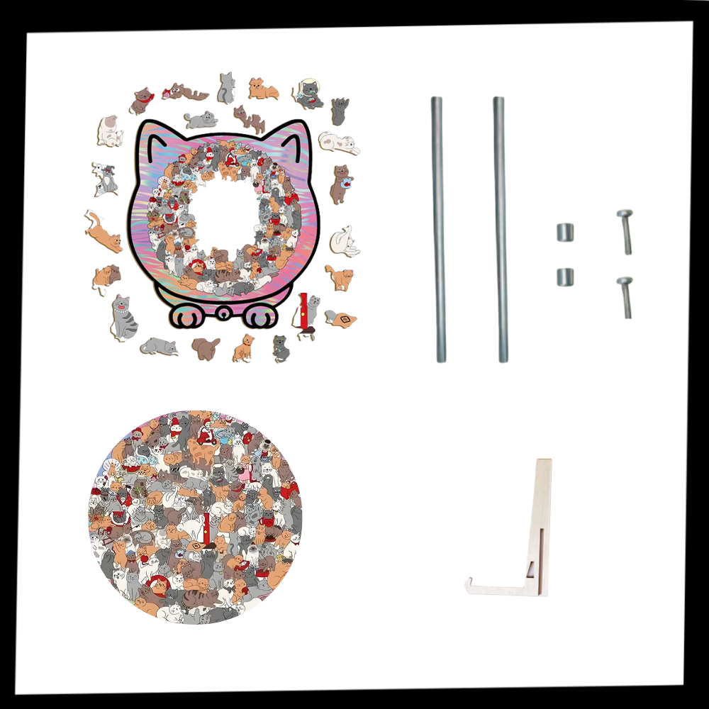 Puzzle en bois relaxant chat