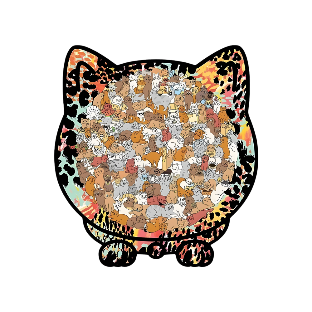 Puzzle en bois relaxant chat