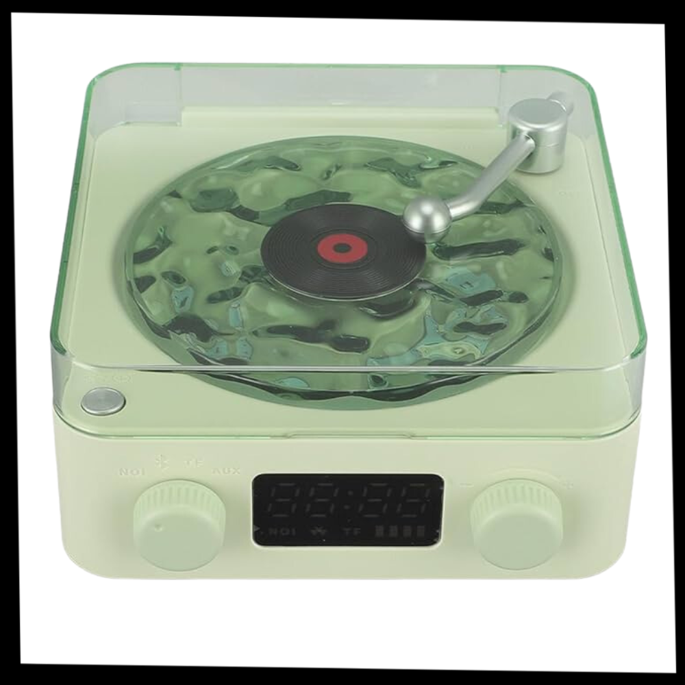 Lecteur vinyle avec effets visuels rétro