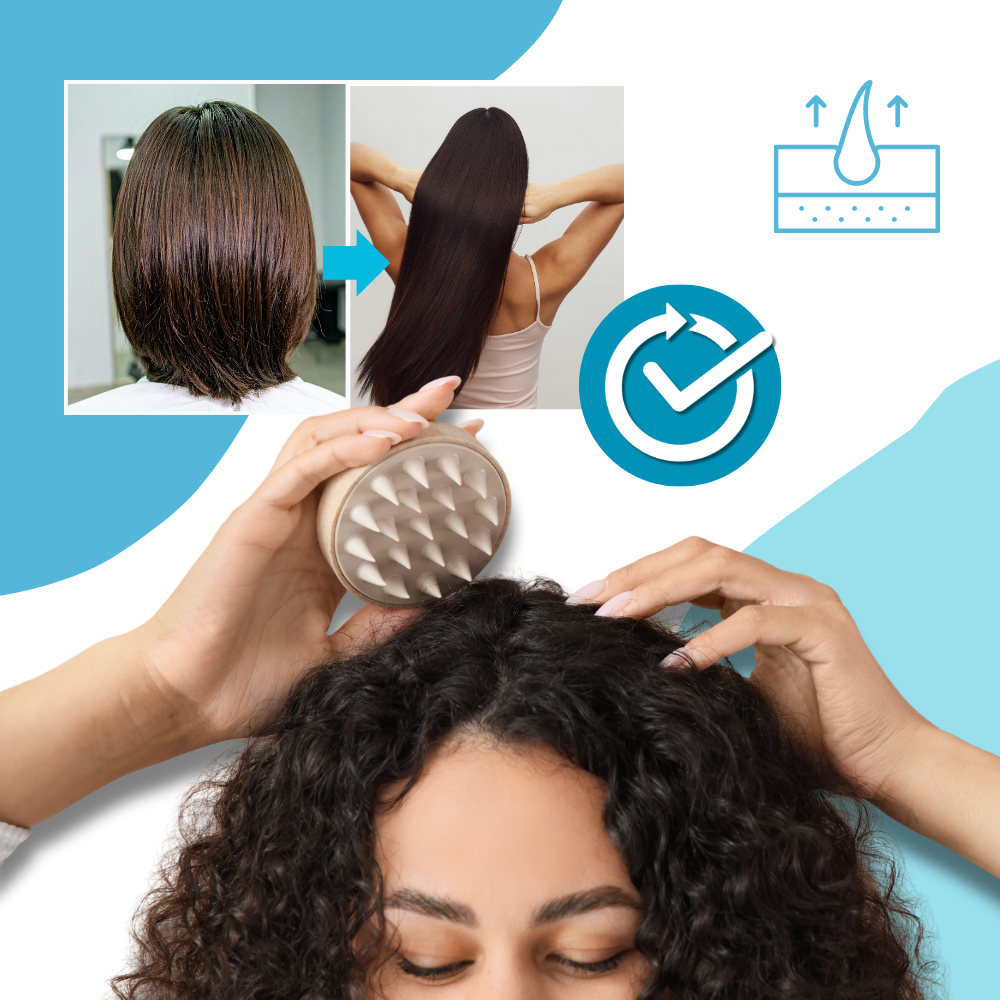 Brosse de massage en silicone pour le cuir chevelu