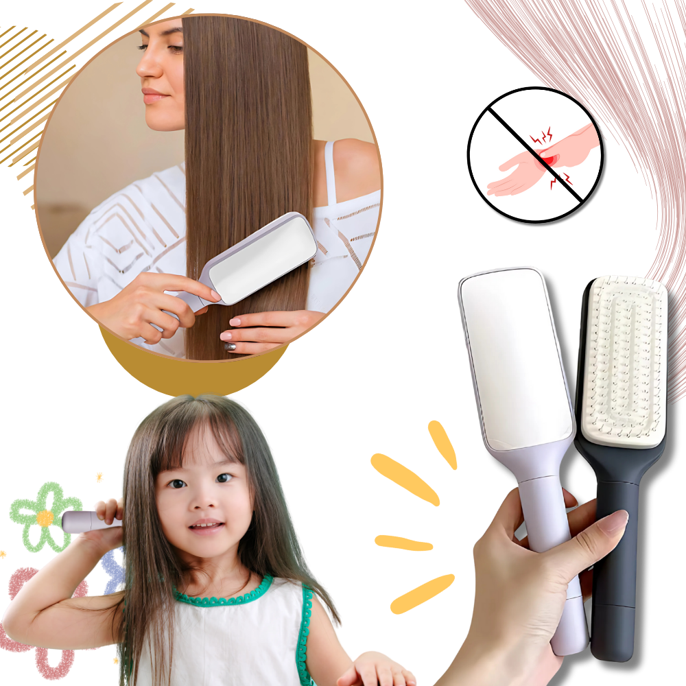 Brosse à cheveux autonettoyante pour le massage du cuir chevelu