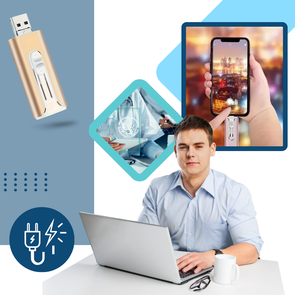 Clé USB 3 en 1 avec transfert rapide de données