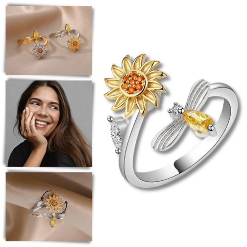 Bague tournesol tournante