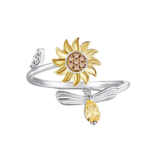 Bague tournesol tournante