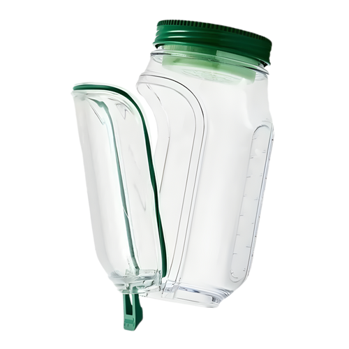 Bocal transparent à salade avec ouverture latérale