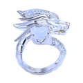Bague artisanale unique en argent en forme de dragon