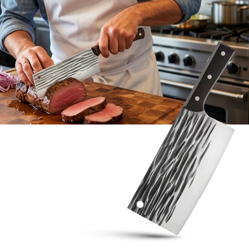 Couteau de boucher à fendre en acier forgé