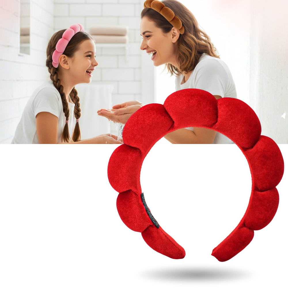 Bandeau en velours rembourré pour les soins de la peau