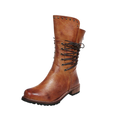 Bottines vintage en cuir PU