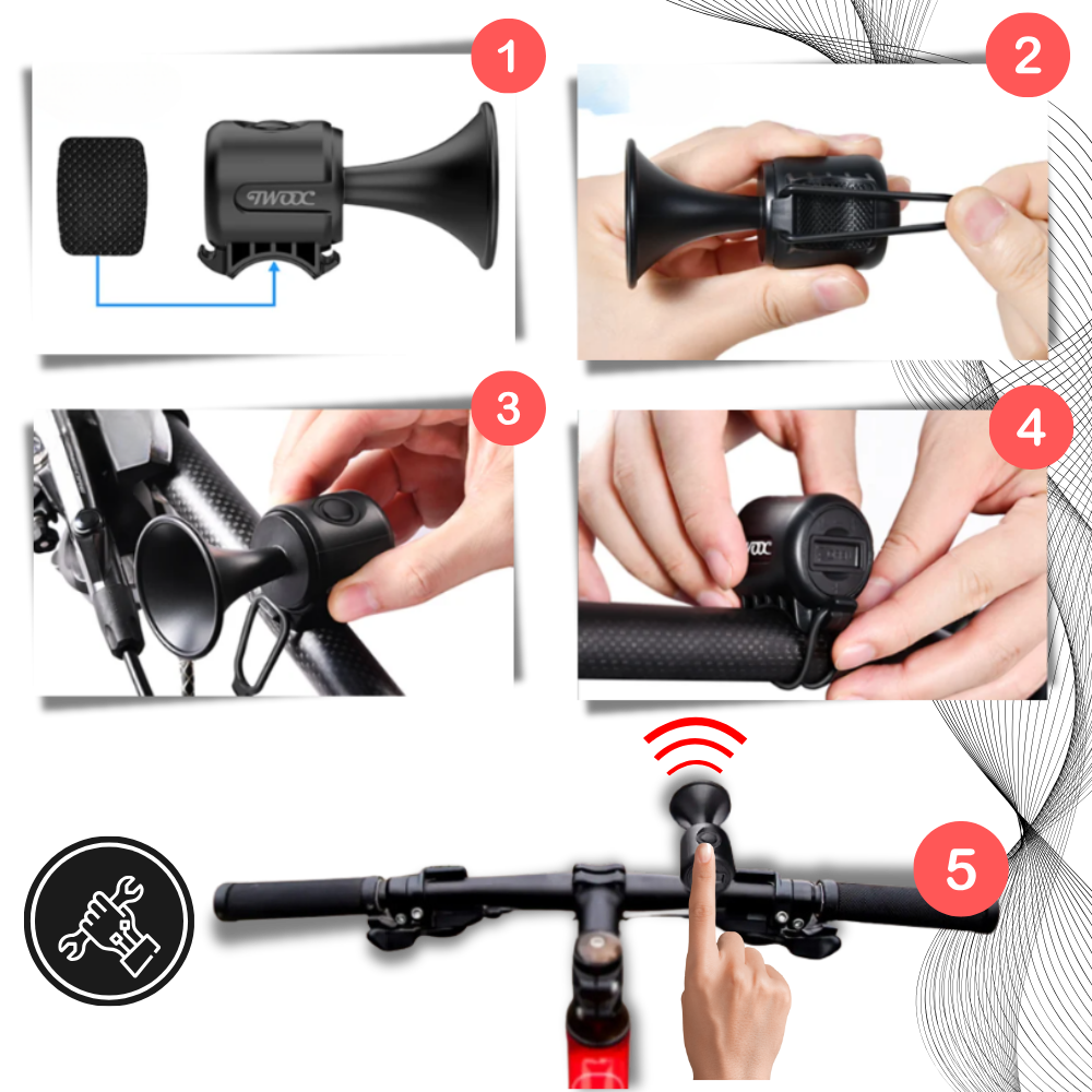 Klaxon de vélo électrique bruyant et étanche