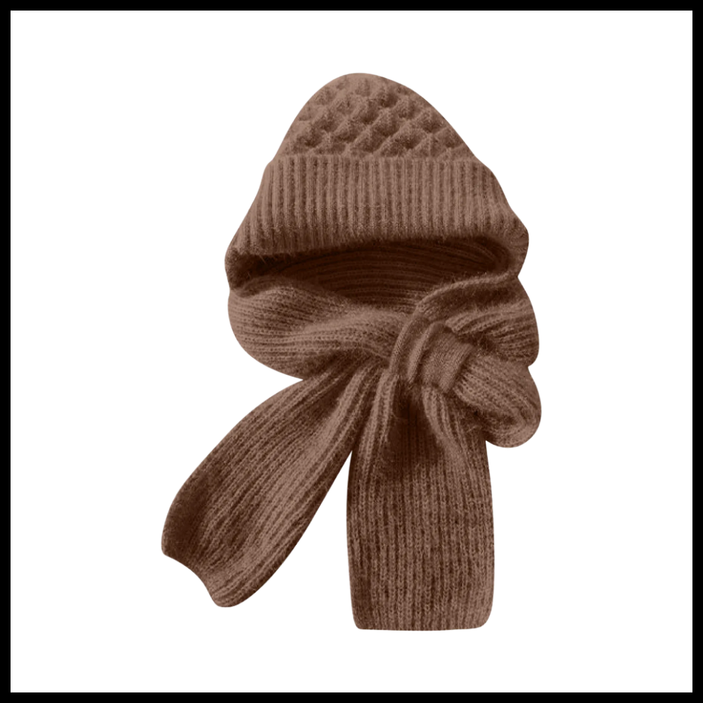 Bonnet à capuche en tricot coupe-vent avec écharpe et protège-oreilles