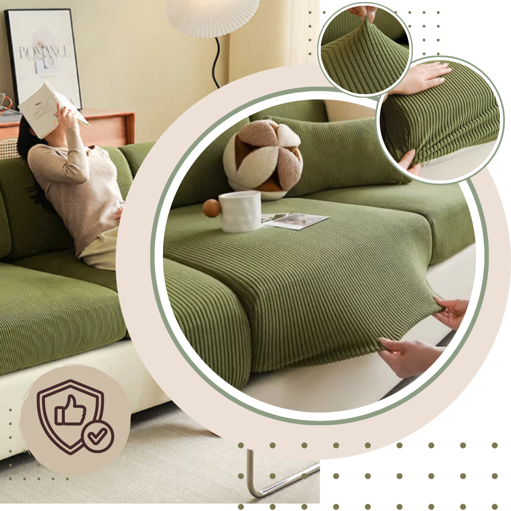 Housse de canapé en velours côtelé infroissable